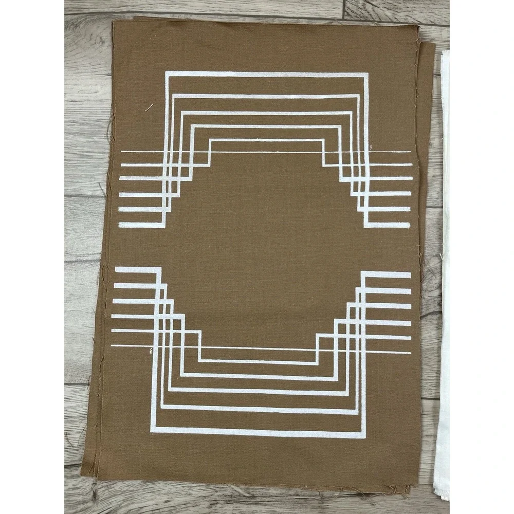 Fabric Blocks Geometric Art Deco Painted Cotton Quilt Artist Designed Lot of 11